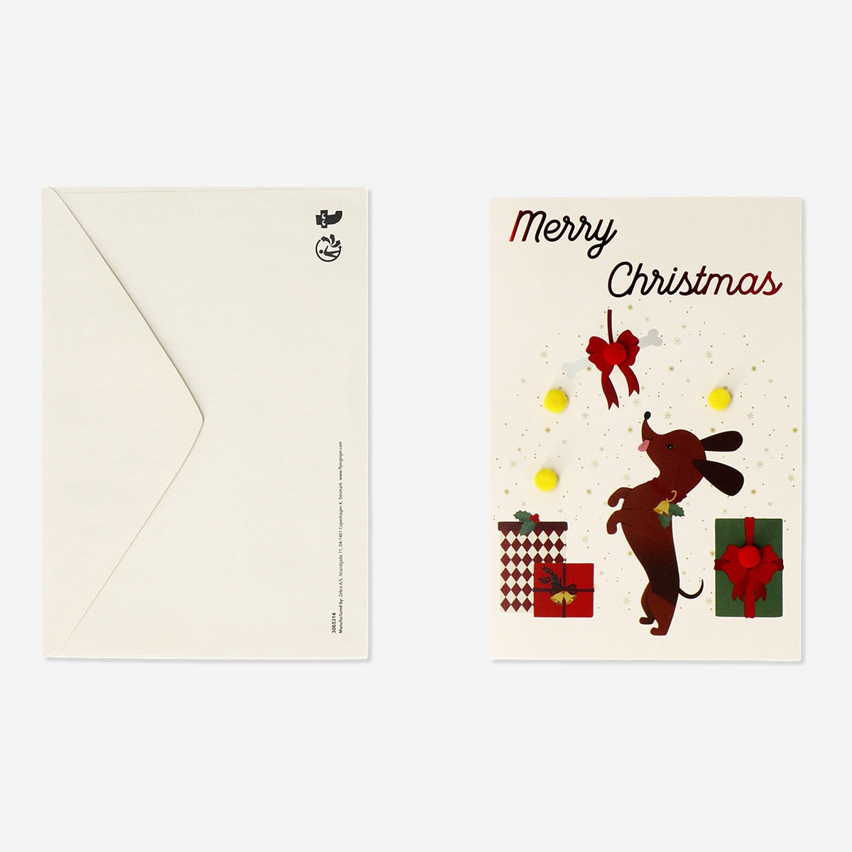 Christmas with sausage dog greetings card Office Flying Tiger Copenhagen 