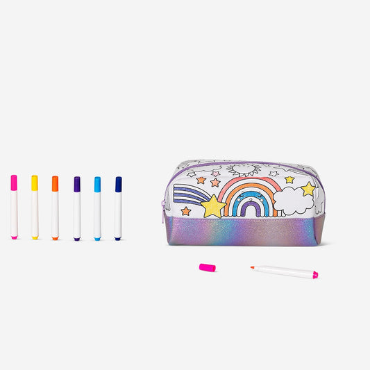 Colour-your-own pencil case. With 6 markers