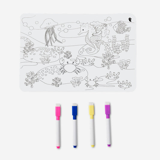Colour-your-own placemat. With markers