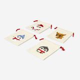 Cotton gift bags with Christmas characters - 4 pcs Office Flying Tiger Copenhagen 