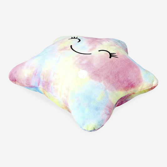 Cuddly star cushion with light