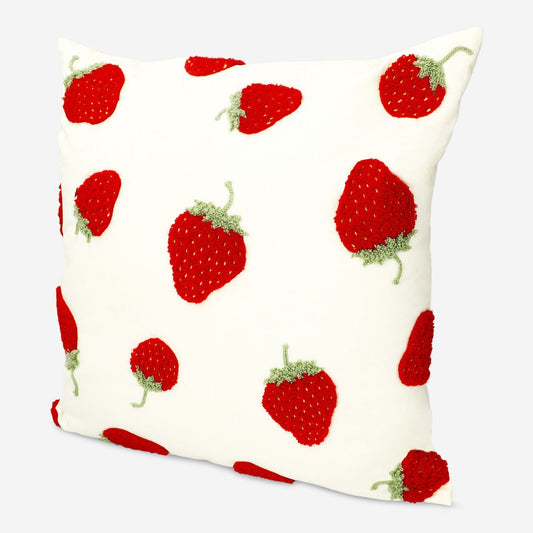 Kudde med jordgubbar. 45x45 cm