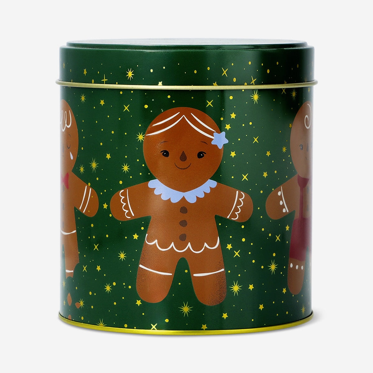 Cylindrical cake tin with gingerbread men - 12 cm Kitchen Flying Tiger Copenhagen 