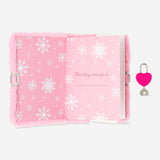 Plush reindeer diary with lock from Flying Tiger Copenhagen, featuring a soft reindeer design and a secure locking mechanism.