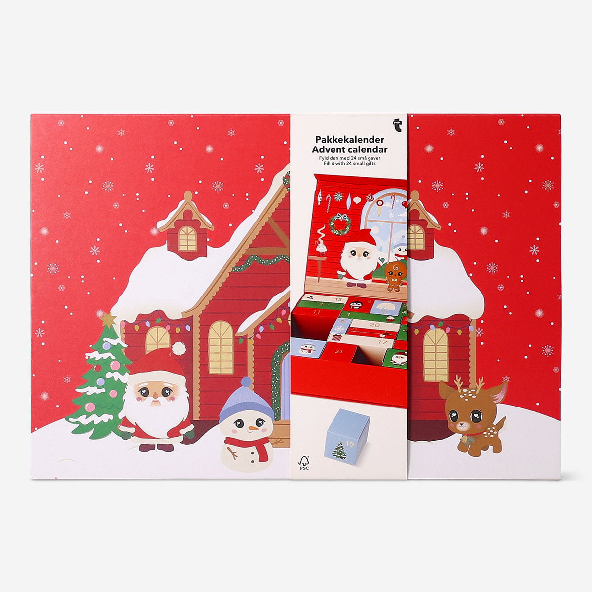 Flying Tiger Copenhagen office advent calendar gift box for filling with 24 small gifts, festive holiday gift storage container