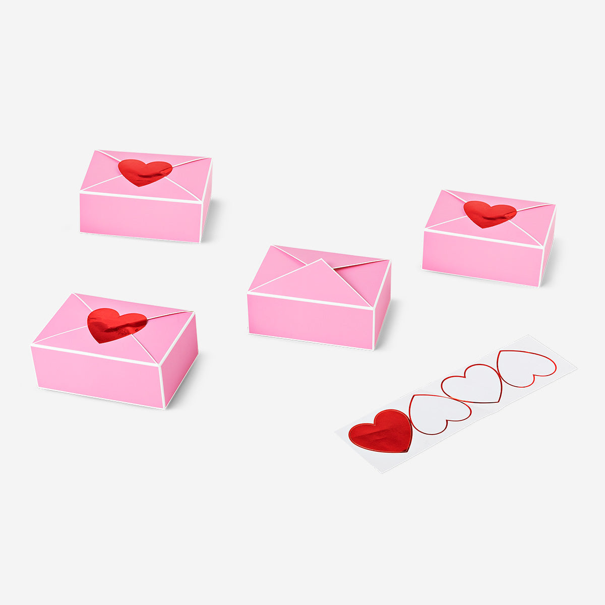 Foldable pink gift boxes - 4 pcs