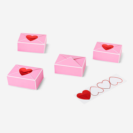 Foldable pink gift boxes - 4 pcs
