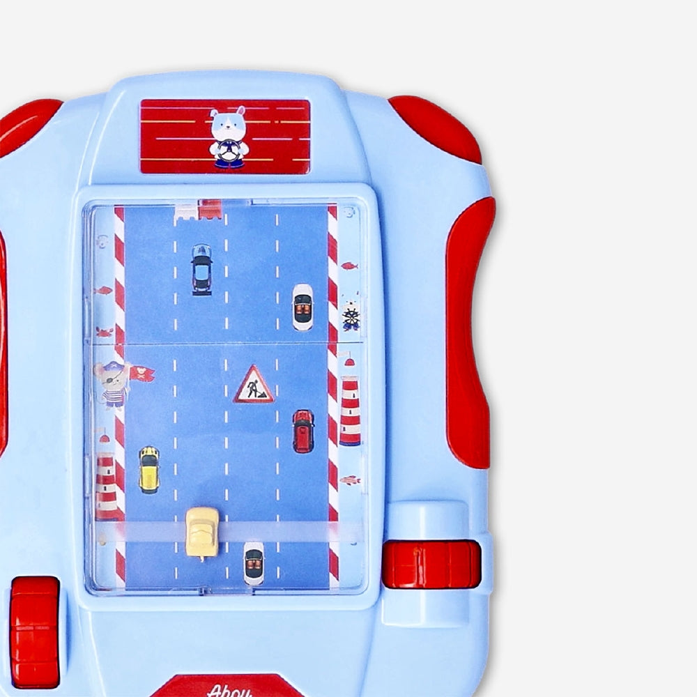 Mini Car Racing Game by Flying Tiger Copenhagen featuring colorful racing cars on a game board.