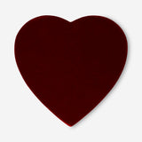 Bordeaux velvet heart gift box from Flying Tiger Copenhagen, 17x19 cm, ideal for office gift packaging or decorative use.
