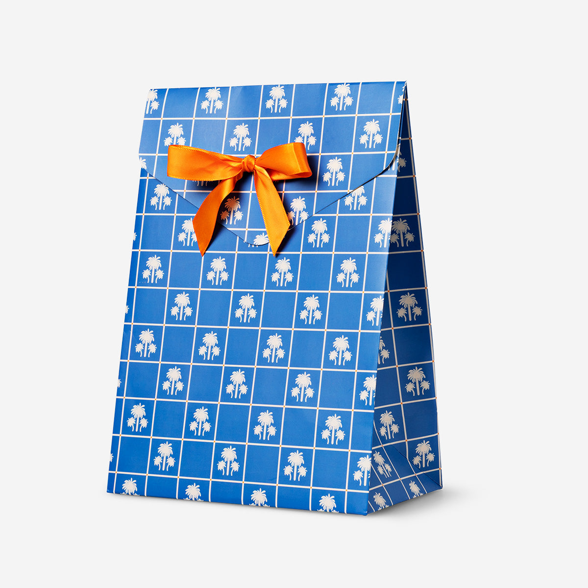 Blue Flying Tiger Copenhagen gift box with ribbon, ideal for office gifts, featuring a neatly wrapped presentation and decorative bow.