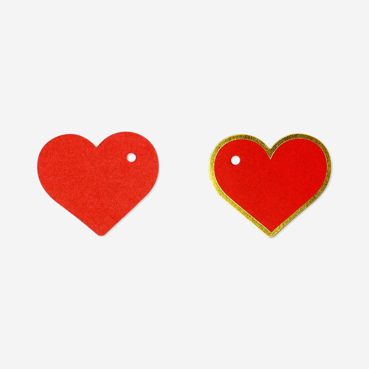 Set of 10 red heart-shaped gift tags for office use by Flying Tiger Copenhagen, featuring a festive and decorative design.