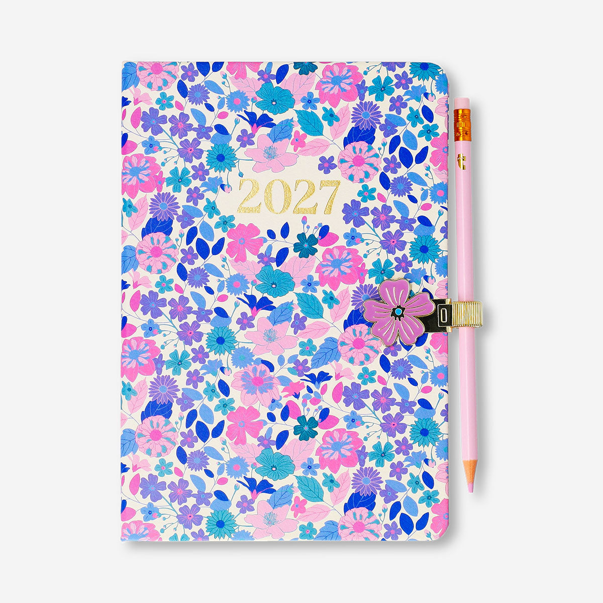 Gold office pen loop with decorative flower from Flying Tiger Copenhagen, designed to hold pens securely.