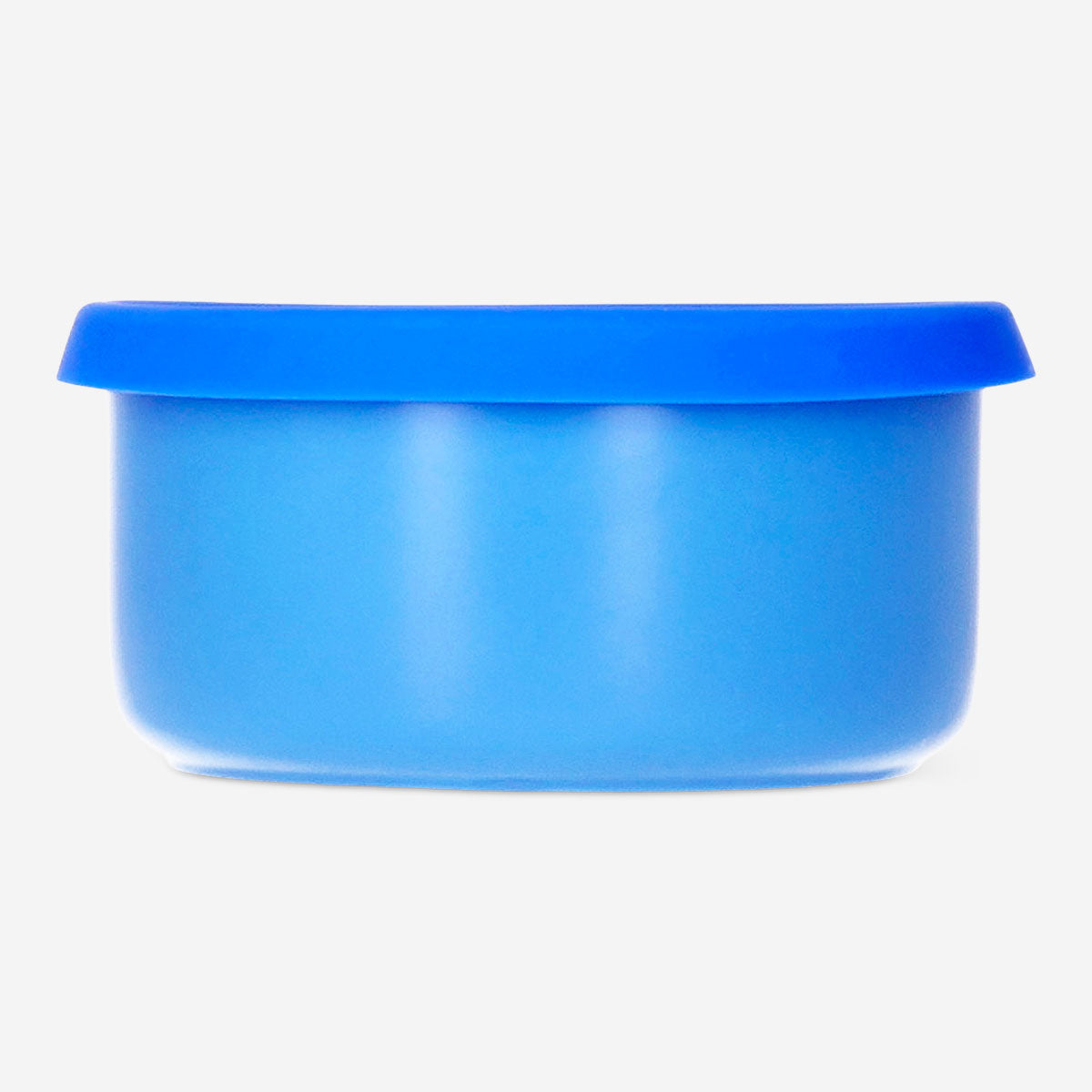 Navy ceramic food container with silicone lid from Flying Tiger Copenhagen, 13 cm kitchen storage for snacks or leftovers.