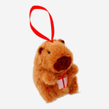 Flying Tiger Copenhagen hanging capybara ornament for home decor, featuring a cute, detailed plush capybara figure.