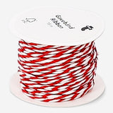 Red and white twisted ribbon from Flying Tiger Copenhagen, 15 meters long, ideal for office or craft decorating.