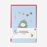 Set of five Flying Tiger Copenhagen Christmas office greeting cards with festive designs for holiday correspondence.