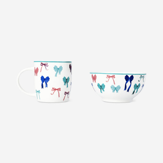 Breakfast set with bow print - 2 pcs