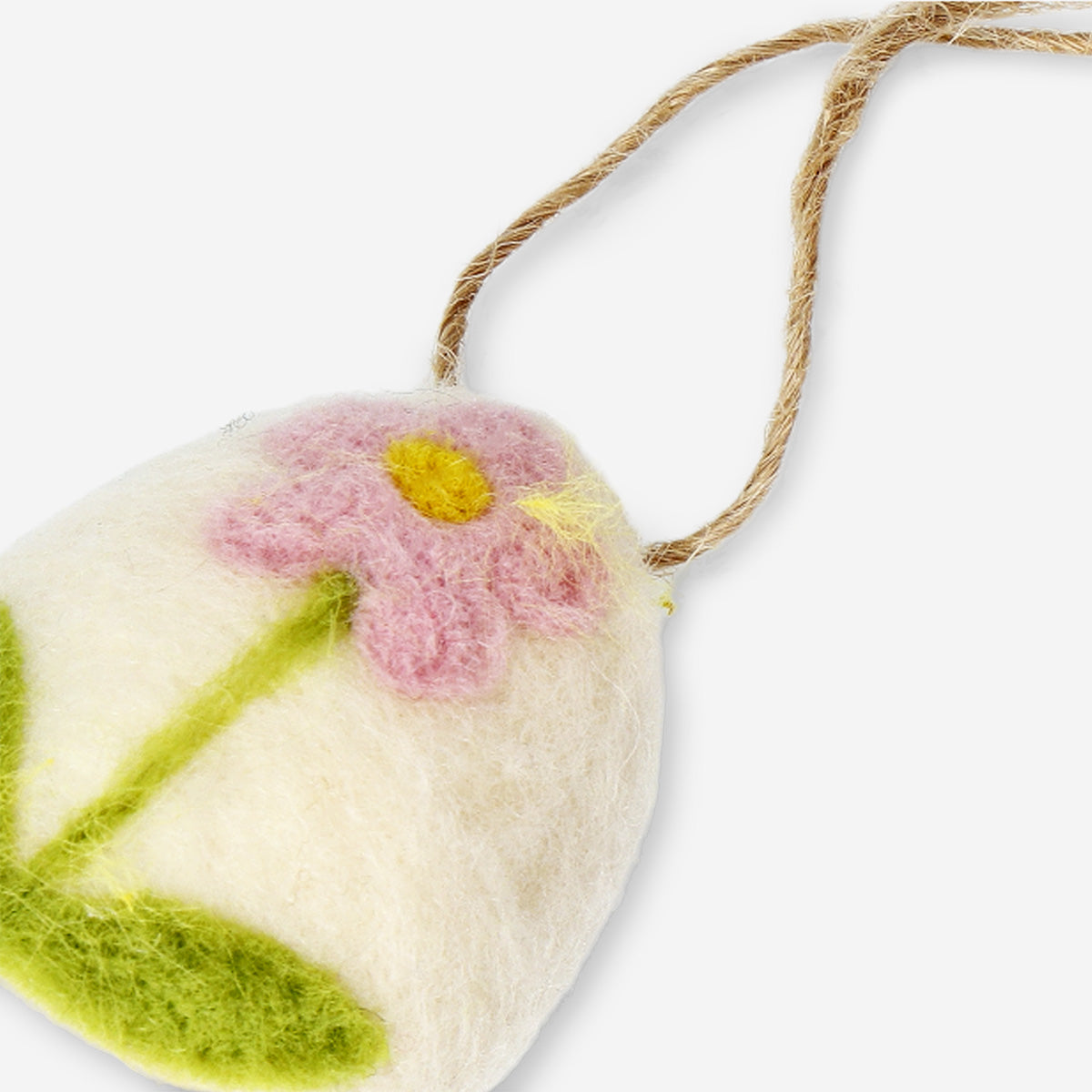 Hanging ornament - Felt egg with flower