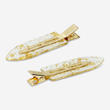 Gold hair clips - 2 pcs