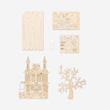 DIY haunted house craft kit with paint and brush by Flying Tiger Copenhagen, ideal for hobby projects and creative Halloween decorating.