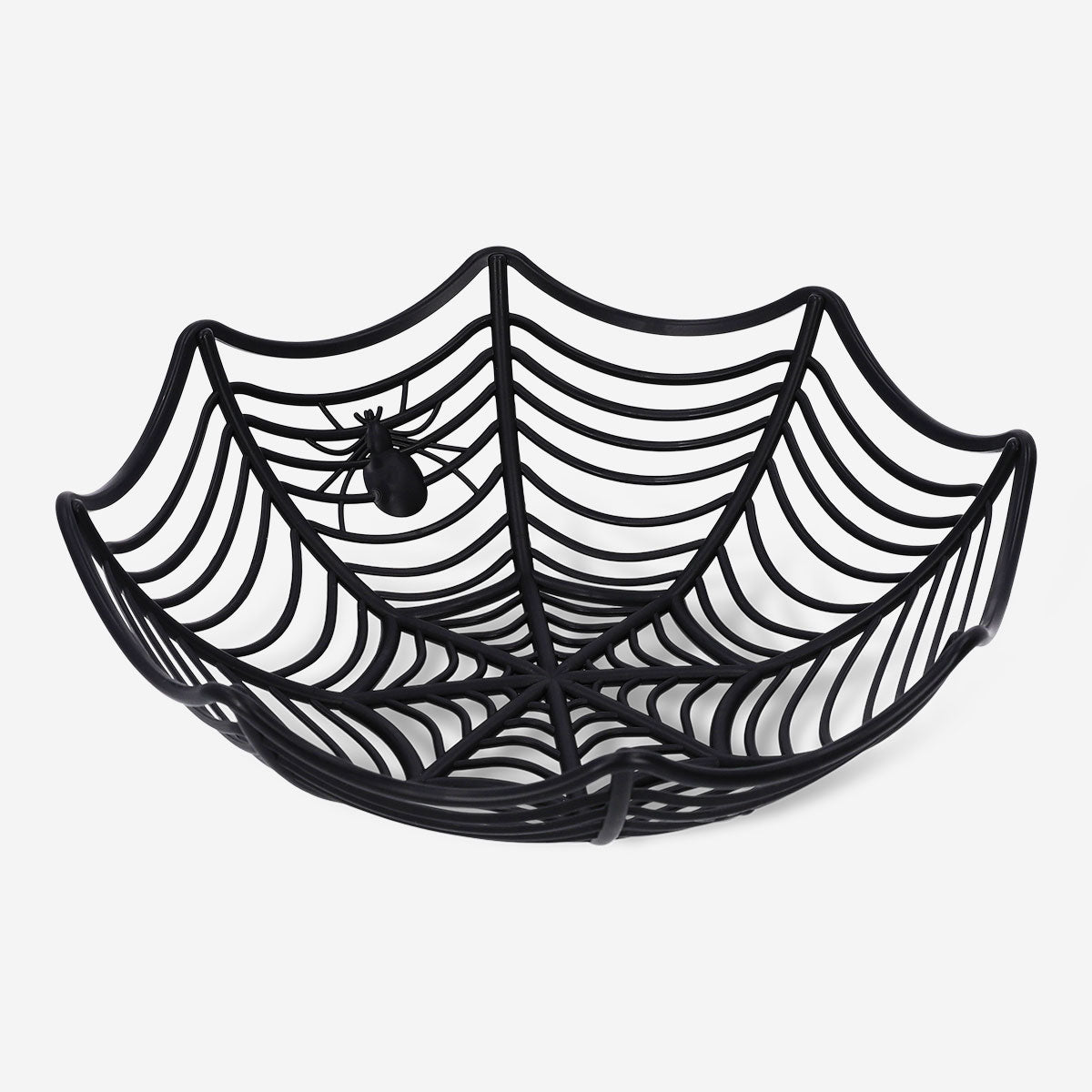 Flying Tiger Copenhagen Spiderweb basket, 28 cm, perfect for party decor with intricate web design and black color.