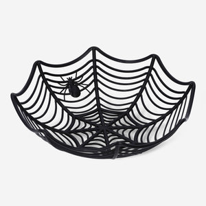 Flying Tiger Copenhagen Spiderweb basket, 28 cm, perfect for party decor with intricate web design and black color.