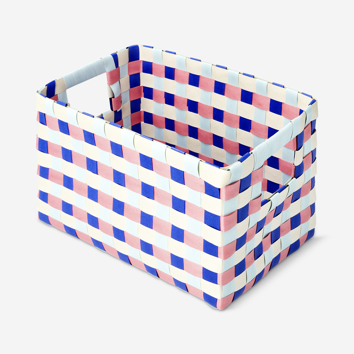 Multi coloured storage woven basket - 26 cm