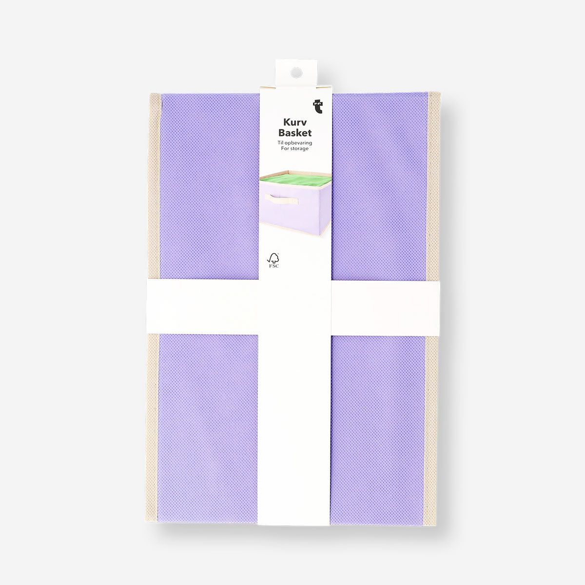 Purple storage basket from Flying Tiger Copenhagen, 20x30 cm, made of durable fabric, ideal for organizing home essentials.