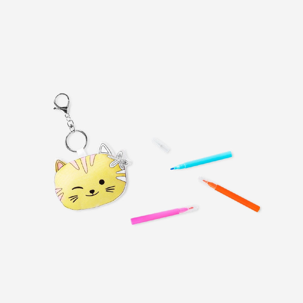 Colorful DIY keyrings with markers for hobby crafting, featuring vibrant designs and creative personalization by Flying Tiger Copenhagen.