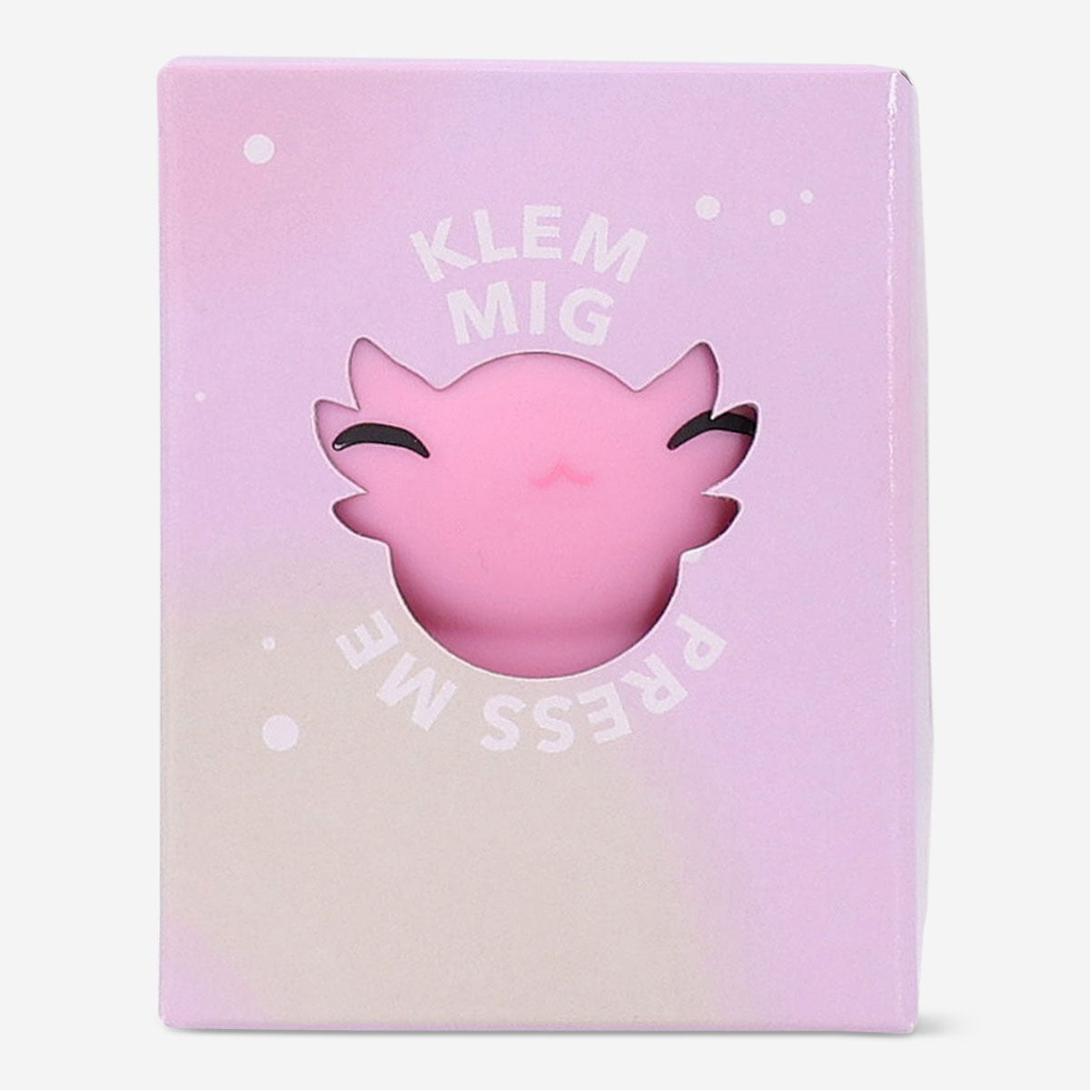 Pink axolotl press me toy gadget from Flying Tiger Copenhagen featuring a soft, squeezable pink axolotl design.
