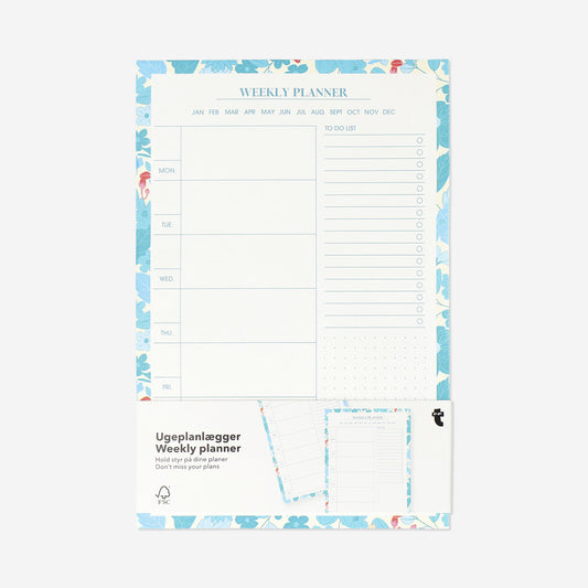 A5 blue weekly planner pad