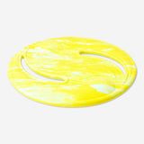 Yellow Flying Tiger Copenhagen flying disc toy with a round shape, perfect for outdoor play and fun activities.