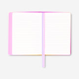 A5 gradient office notebook with heart-shaped mirror from Flying Tiger Copenhagen, featuring a colorful cover and reflective interior.
