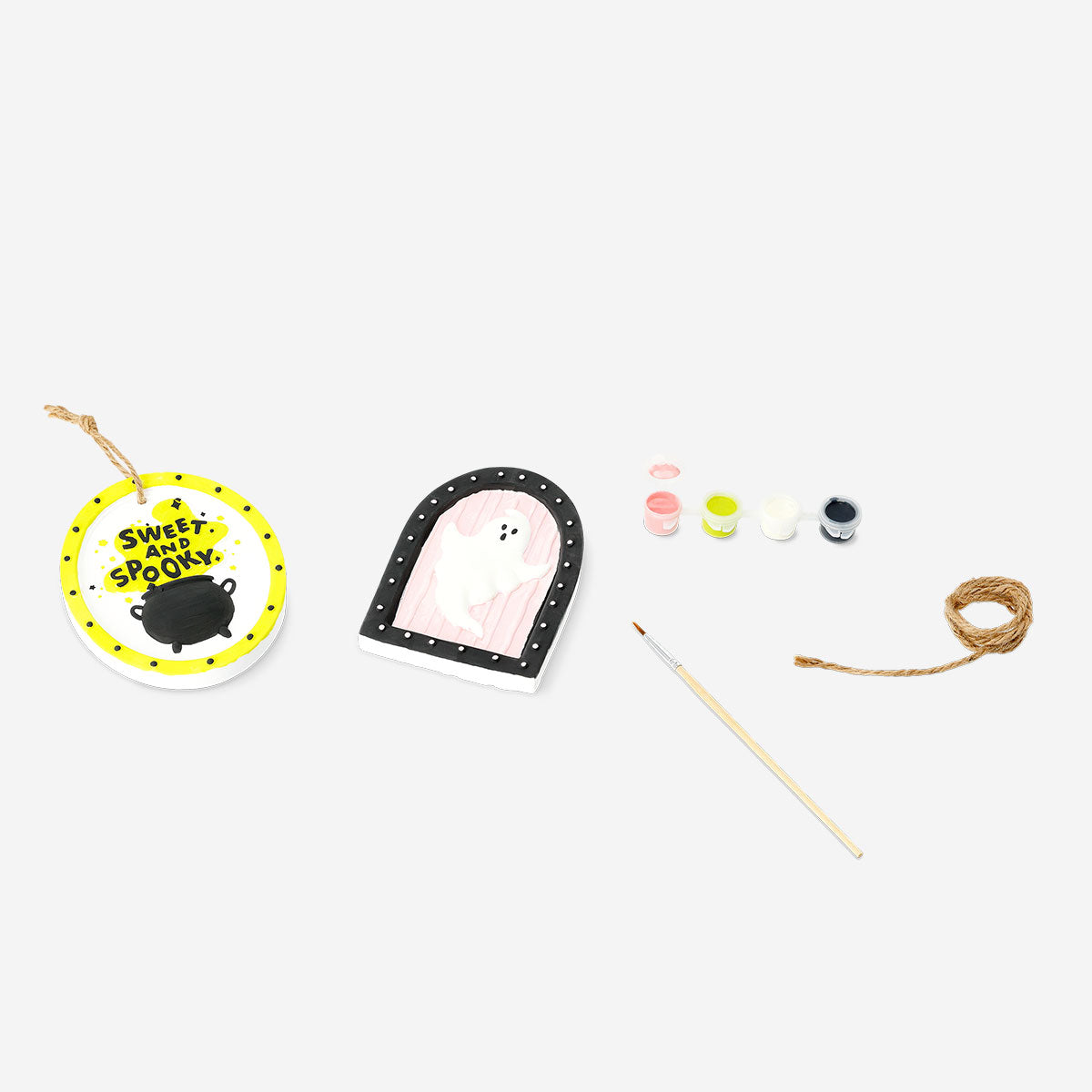DIY ghost plaster plaques hobby kit by Flying Tiger Copenhagen, featuring ghost-shaped plaster crafts for creative projects.