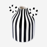 Vase with black and white stripes - 16 cm