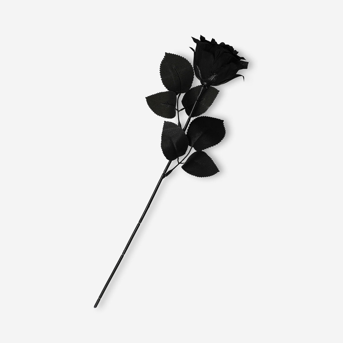 Black decorative flower resembling a rose, ideal for home decor, by Flying Tiger Copenhagen.