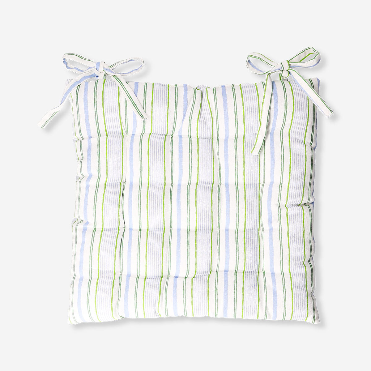 Striped quilted seat pad in 40x40 cm from Flying Tiger Copenhagen, soft and comfortable home accessory for chairs.