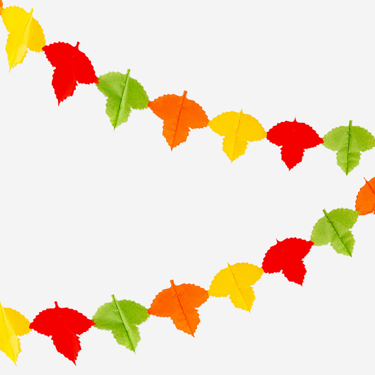 Paper garland with autumn leaves from Flying Tiger Copenhagen, 300 cm long, perfect for fall party decorations.
