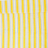 Yellow striped home towel from Flying Tiger Copenhagen, 70x120 cm, soft fabric with vibrant yellow and white stripes.