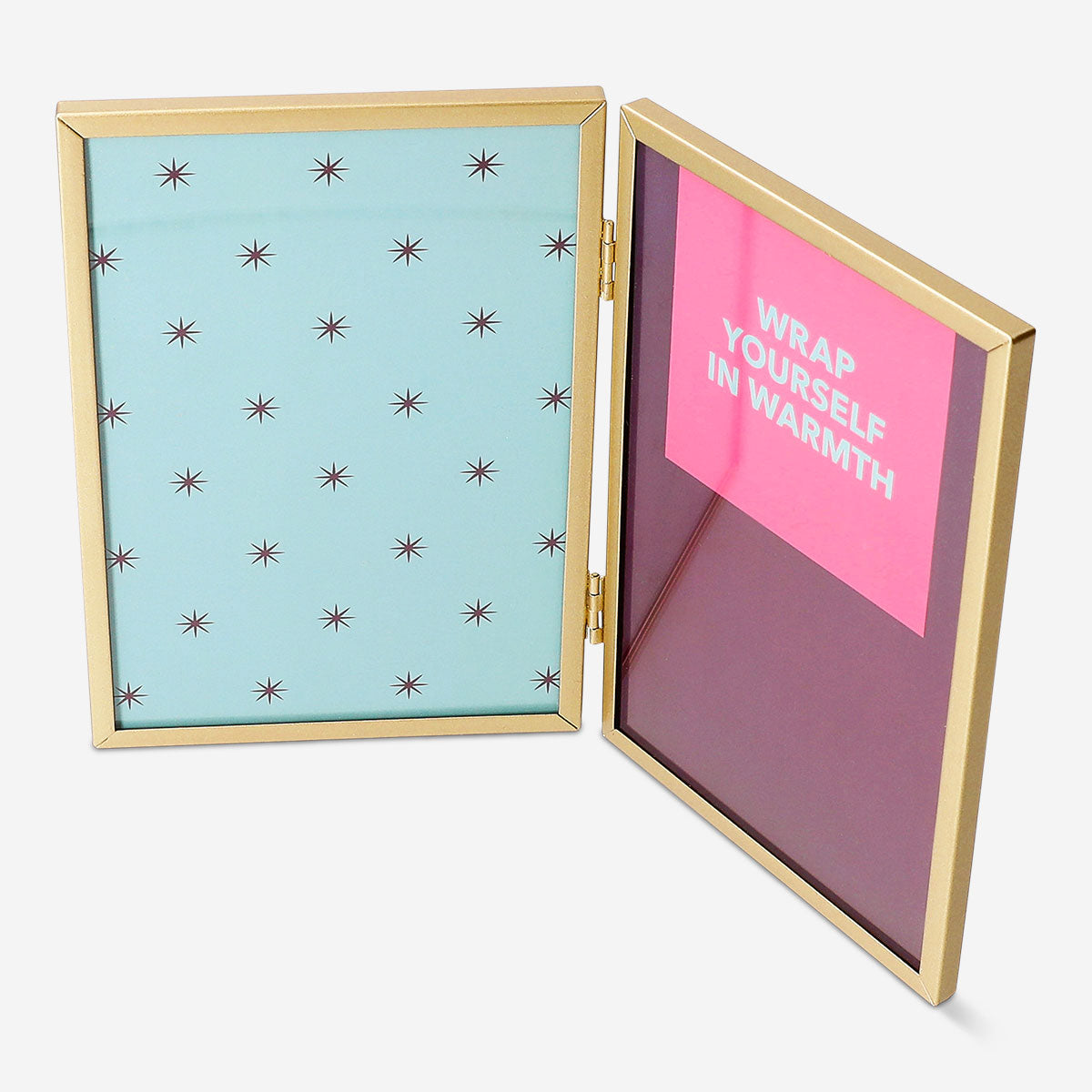 Double gold picture frame for home decor, 22x16 cm, by Flying Tiger Copenhagen, featuring a sleek, modern design for wall or tabletop display.