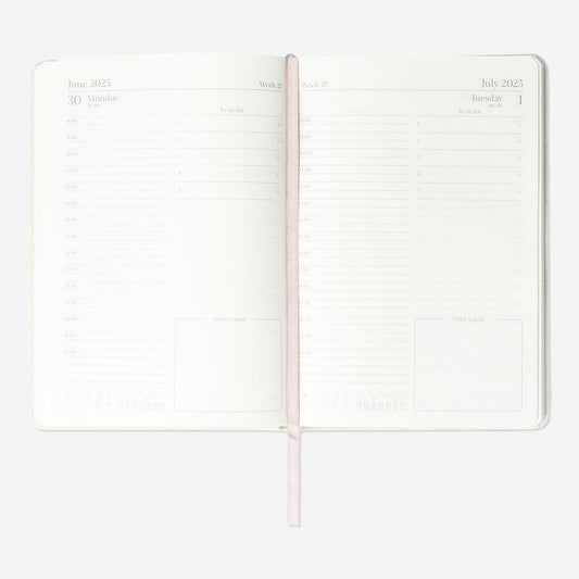 Daily Diary A5 with Linen Cover - English