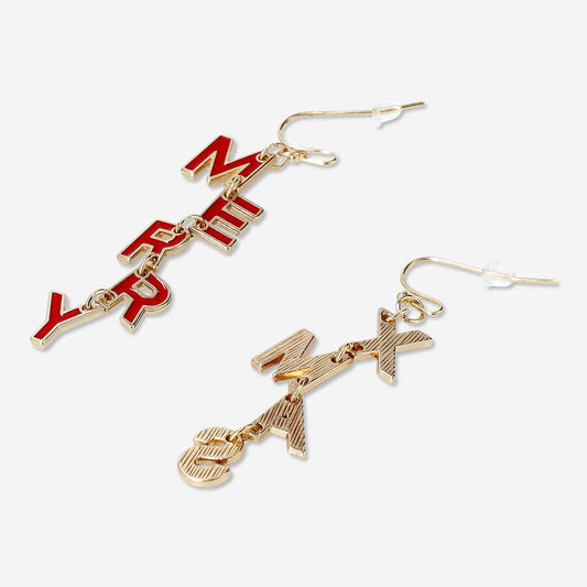 Pendientes colgantes con Merry Navidad