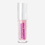 Flying Tiger Copenhagen chrome pink eyeshadow in a sleek compact, showcasing its vibrant pink shimmer for eye makeup.