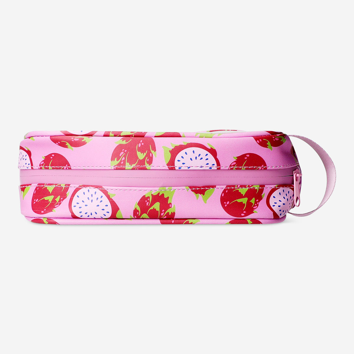 Flying Tiger Copenhagen cosmetic bag with vibrant dragon fruit print, perfect for personal care storage and travel.