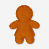 Felt gingerbread girl hanging ornament, Flying Tiger Copenhagen home decor, with stitched details and a hanging loop.