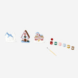 DIY plaster Christmas houses hobby kit by Flying Tiger Copenhagen, featuring unpainted festive house models for holiday crafting.
