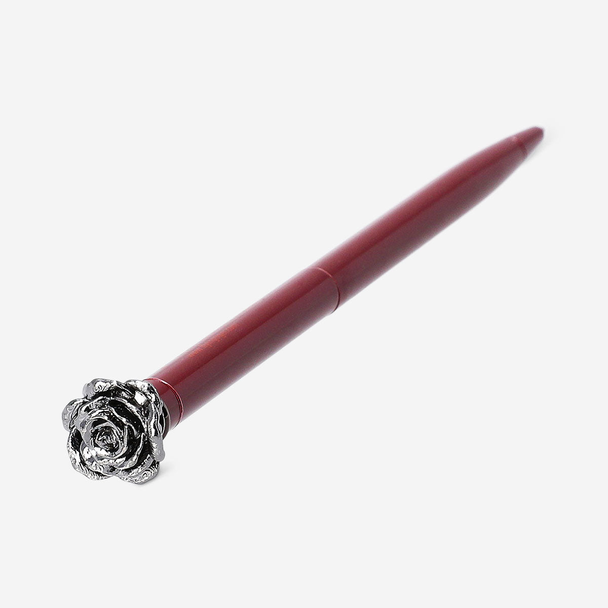 Flying Tiger Copenhagen metal rose ballpoint pen for office use with a sleek, metallic rose design on the pen body.