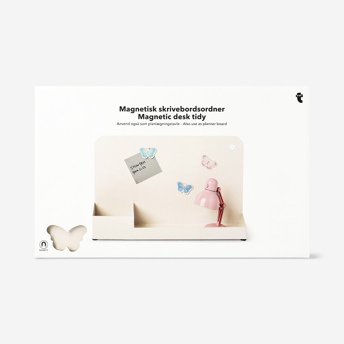 Magnetic desk tidy with magnets