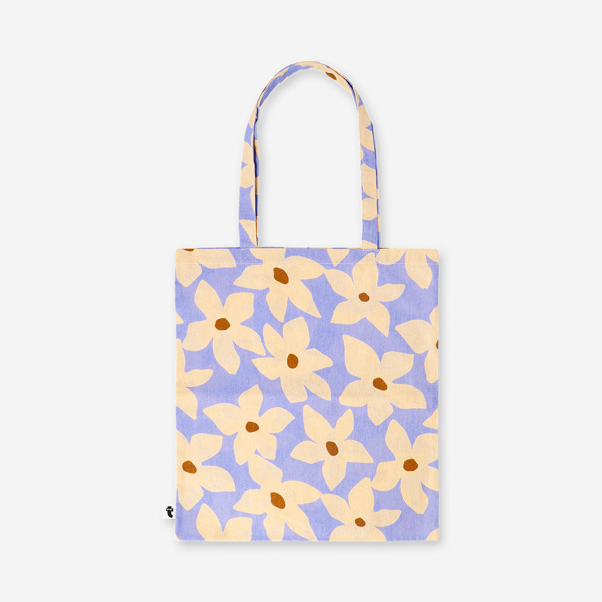 Flying Tiger Copenhagen floral textile tote bag with colorful flower pattern, suitable for everyday carrying and stylish accessories.