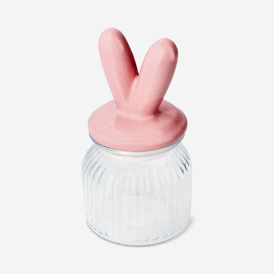 Glass storage jar with bunny ears - 20 cm